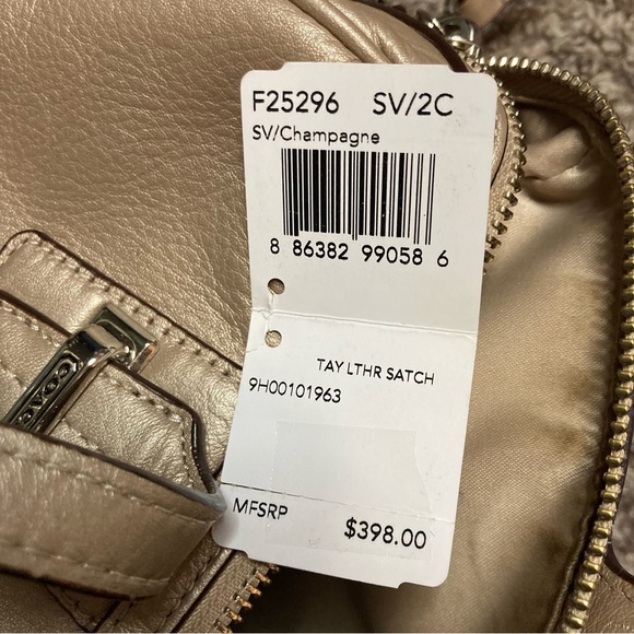 Coach Taylor Champagne Leather Medium Satchel Bag - Picture 11 of 13